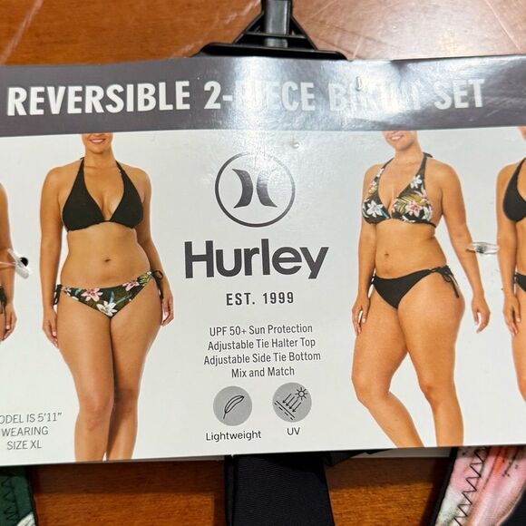 Hurley Tropical Bikini - Black and Pink - Picture 2 of 2